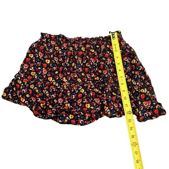 Sezane Paris Floral Mini Skirt Red Blue Ruffle Viscose Lined Size 36 Small/4 - Picture 6 of 11